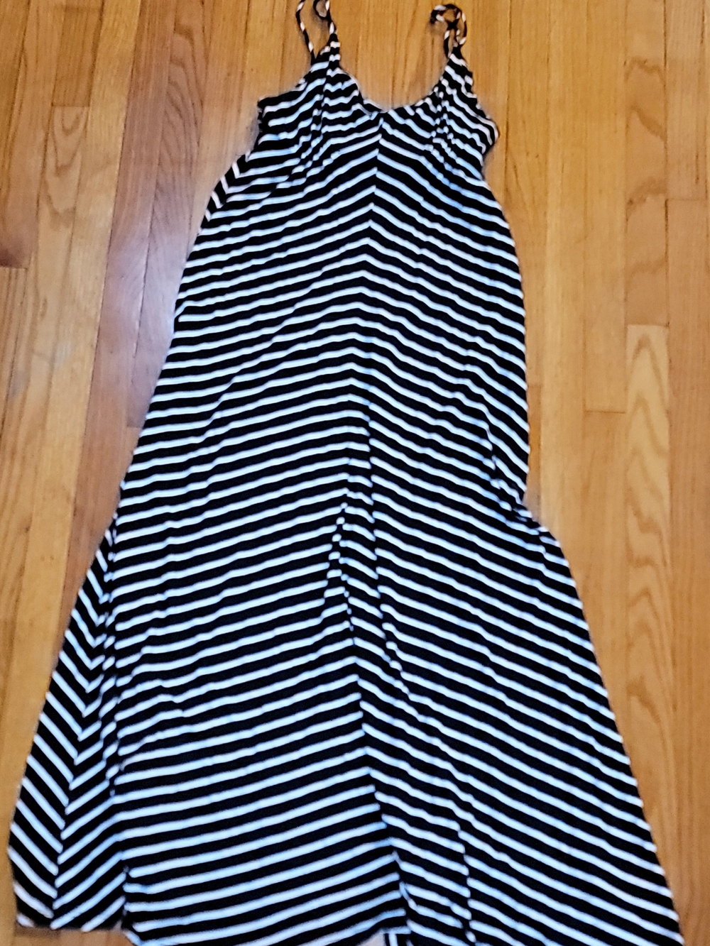 Cherish Black and White Striped Sundress